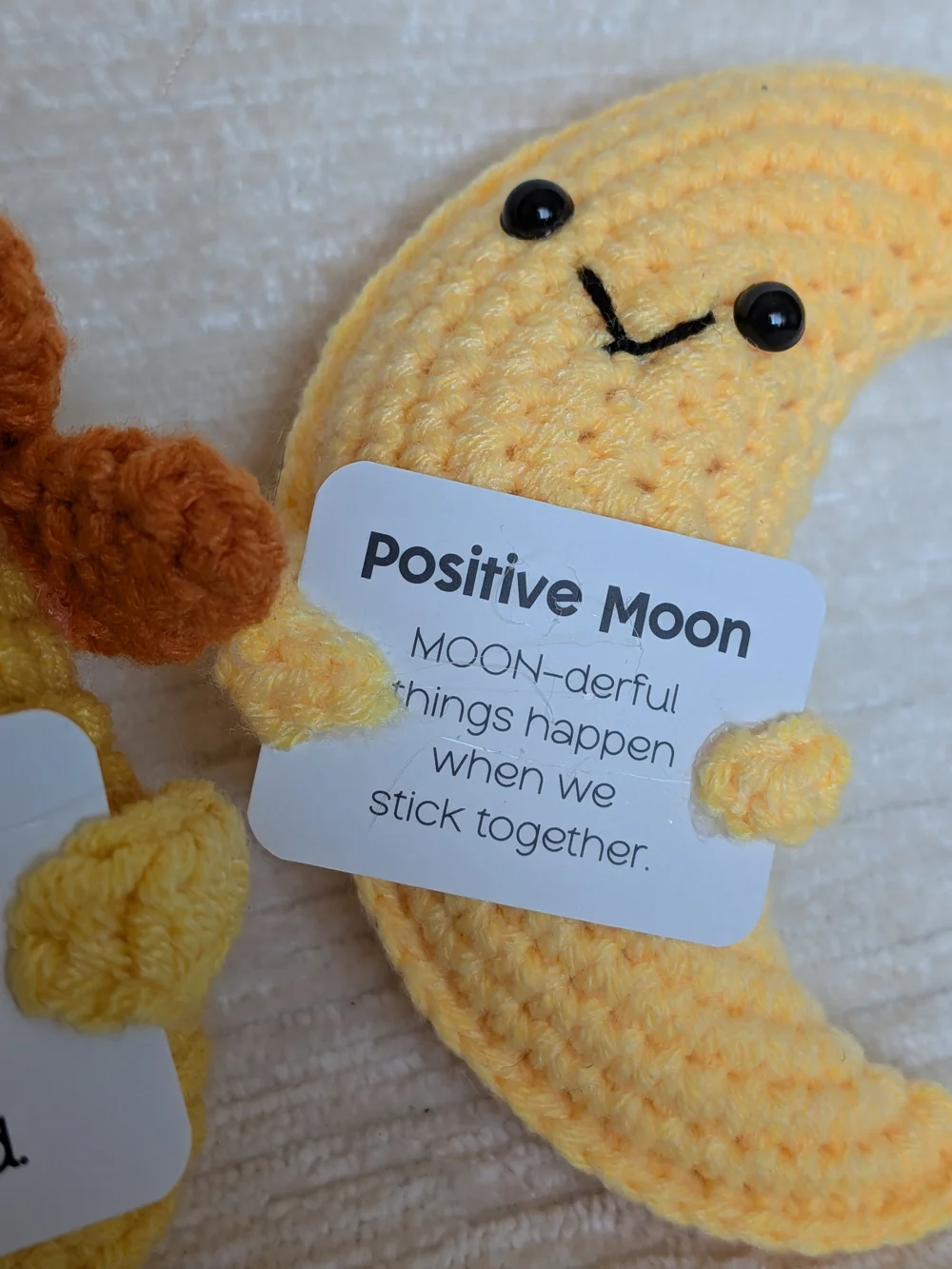 Positive Sun  Star And Moon Crochet Plush - Yellow & Orange All 3 - Picture 5 of 10